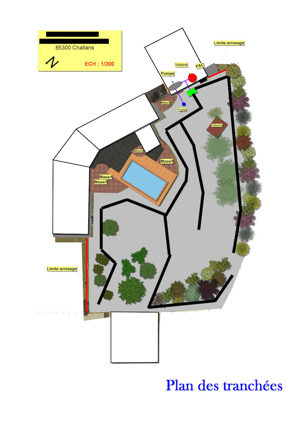 Plan des tranchées - Installation arrosage - Atlantique Garden Staging